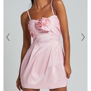 Showpo Baby pink floral mini dress